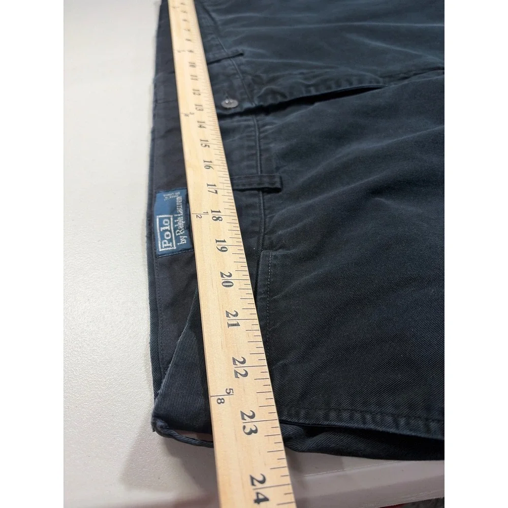 Polo Ralph Lauren Mens Chino Pants Black Cotton Twill Straight Leg 48x32